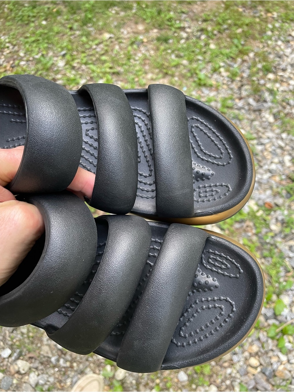 Crocs Mega Crush Black / Gold Platform Sandals Size 9 Woman’s - Picture 6 of 15